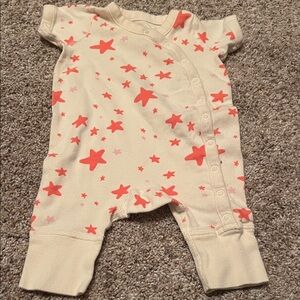 Cream and Red Starry Kids Footie